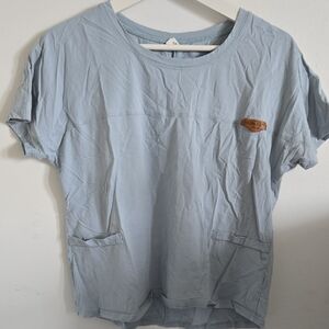 Light Blue Short Sleeve Top with Logo Patch